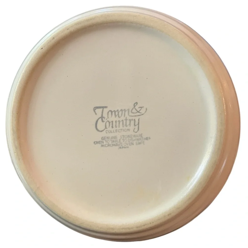 White and Blue Vintage Ceramic Town & Country Gravy Bowl